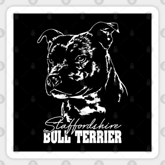 Staffordshire Bull Terrier lover dog portrait Sticker by wilsigns